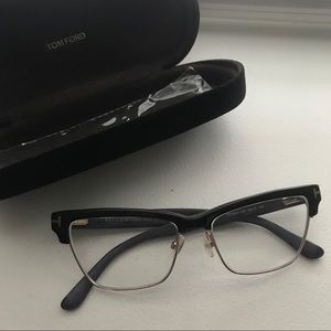 Tom Ford Cat-Eye Optical Frames (Black/Gold)